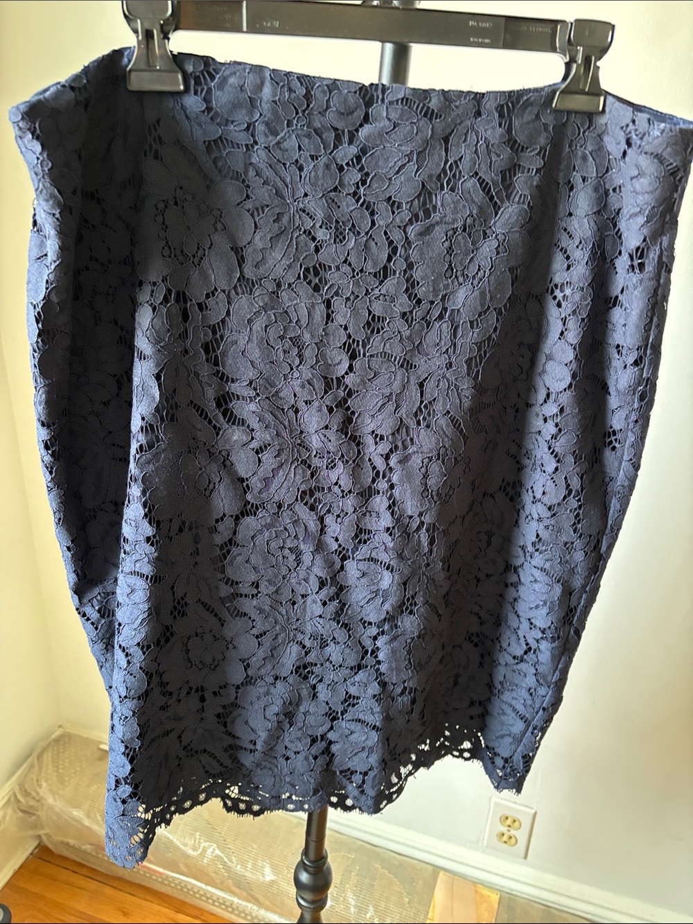 Ralph Lauren Navy Lace Midi Skirt